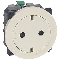 Розетка с заземлением без рамки Legrand Celiane 1-м. плоская шторки слоновая кость  картинка